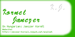 kornel janczer business card
